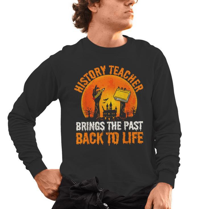 History Teacher Brings Past Back To Life Halloween Zombie Men's Long Sleeve T-Shirt