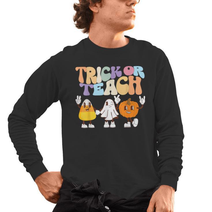 Trick Or Teach Cute Halloween Teacher Men's Long Sleeve T-Shirt