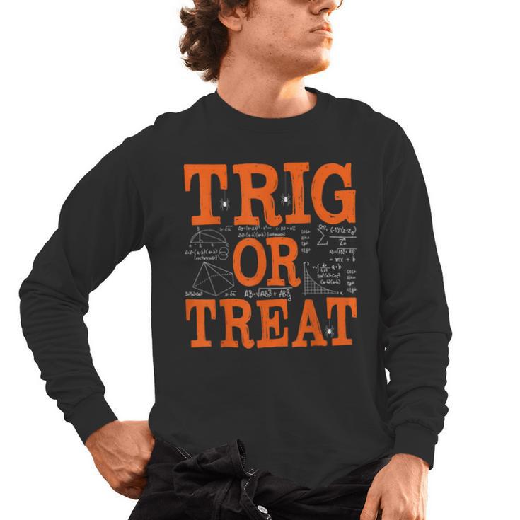 Trig Or Treat Trigonometry Math Teacher Halloween Men's Long Sleeve T-Shirt