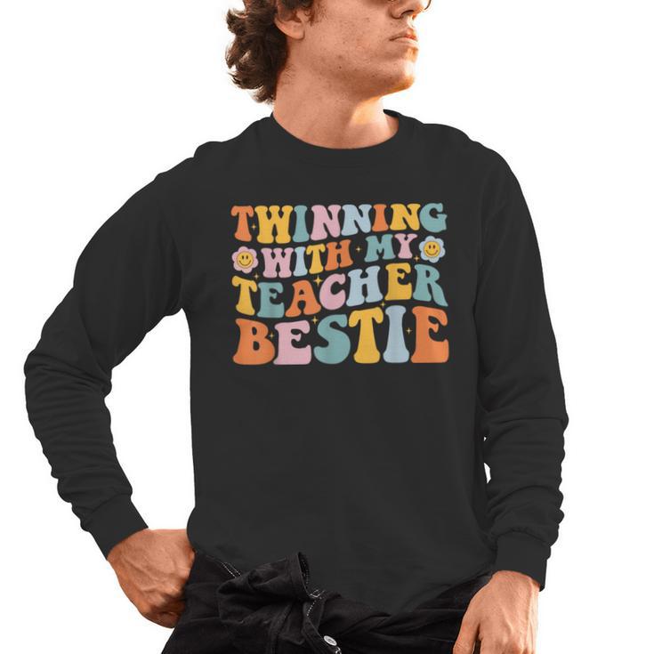 Twinning With My Teacher Bestie Twin Day Matching For Men Women Kids Men's Long Sleeve T-Shirt, trending gift Twinning With My Teacher Bestie Twin Day Matching For Men Women Kids Men's Long Sleeve T-Shirt, trending gift