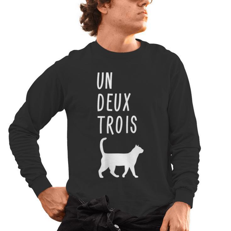 Un Deux Trois Cat Shirt French Teacher Men's Long Sleeve T-Shirt