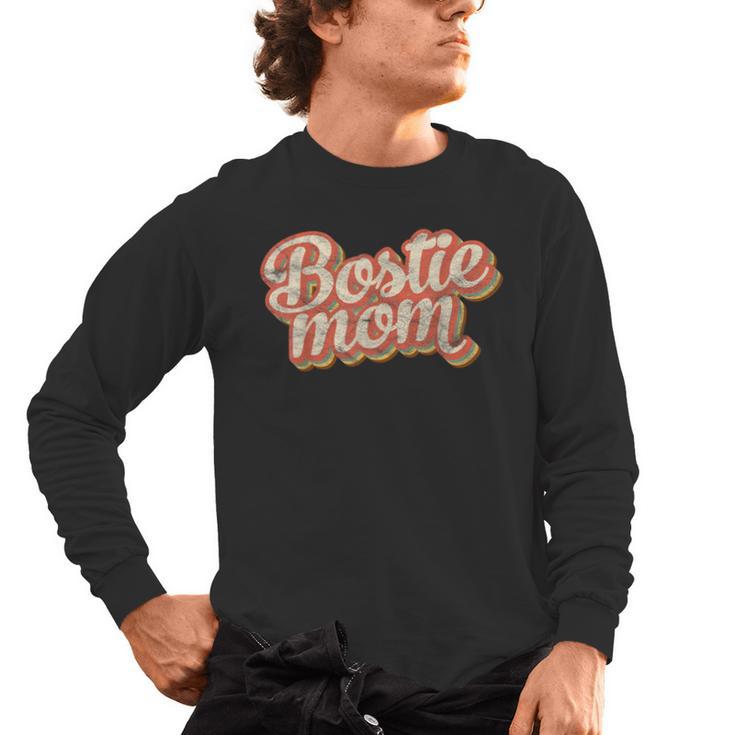 Vintage Boston Terrier Mom Dog Lover Pet Bostie Mama Men Women Girls Kids Men's Long Sleeve T-Shirt