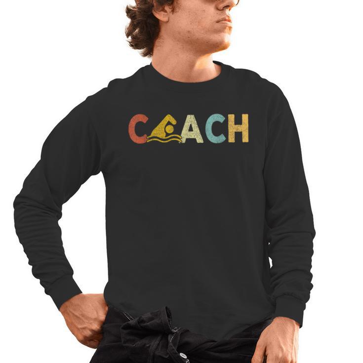 Vintage Swim Coach Swimming Coach Swim Teacher Swimmer Retro Men's Long Sleeve T-Shirt