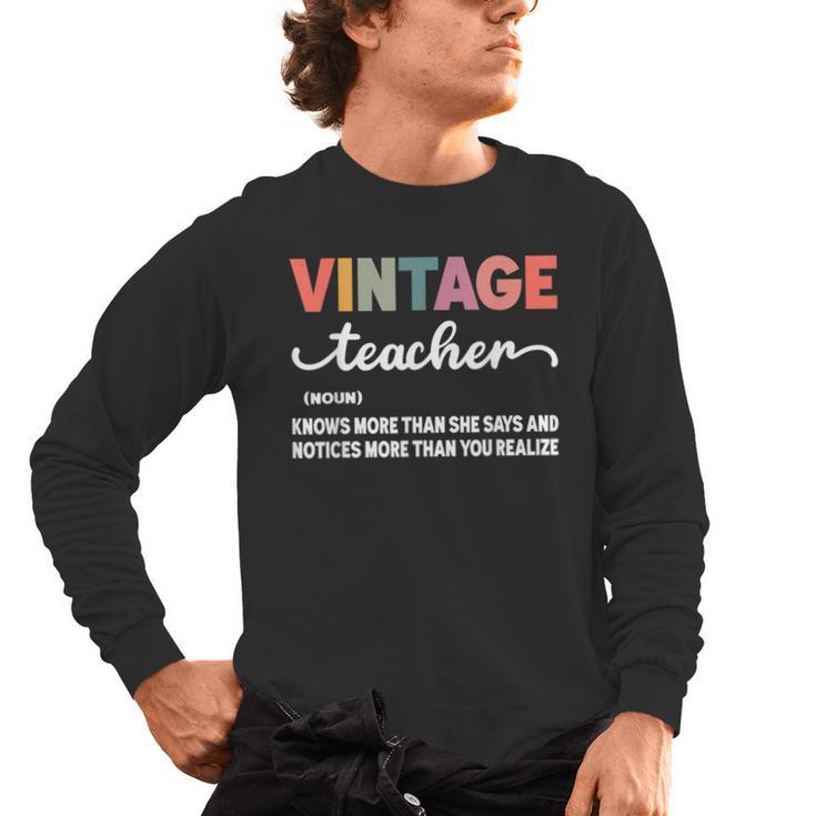 Vintage Teacher Knows More Than She Says Outfit Definition Men's Long Sleeve T-Shirt