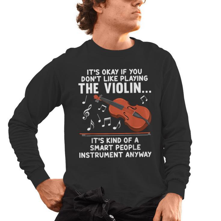 Violin Player Costume For Men Women Violin Teacher Violinist Men's Long Sleeve T-Shirt