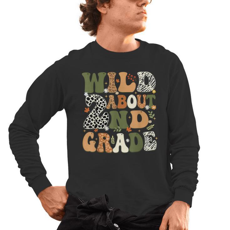 Wild About 2nd Grade Teacher Student First Day Of School Men's Long Sleeve T-Shirt