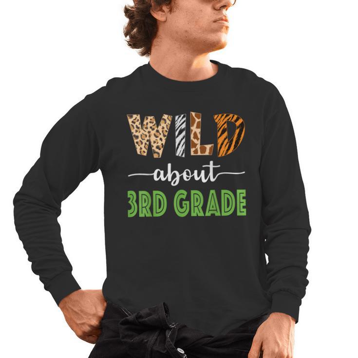 Wild About 3rd Grade Teacher Student Third Grade Zoo Safari Men Women Girls Kids Men's Long Sleeve T-Shirt