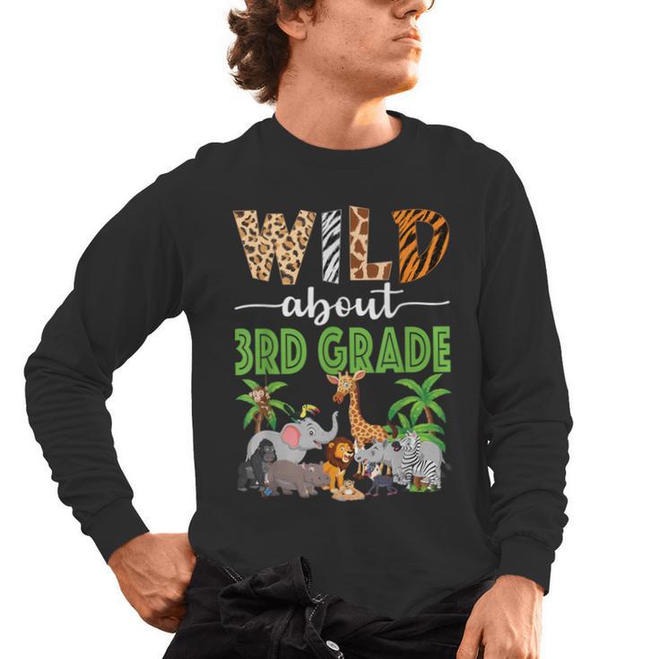 Wild About 3rd Grade Teacher Student Third Grade Zoo Safari Men's Long Sleeve T-Shirt