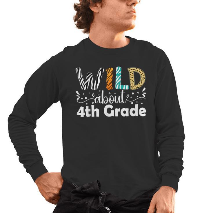 Wild About 4th Grade First Day Of School Teacher Student Men's Long Sleeve T-Shirt