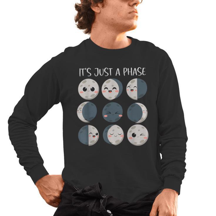 Women Science Teacher Moon Phases Scientist Back To School Men's Long Sleeve T-Shirt