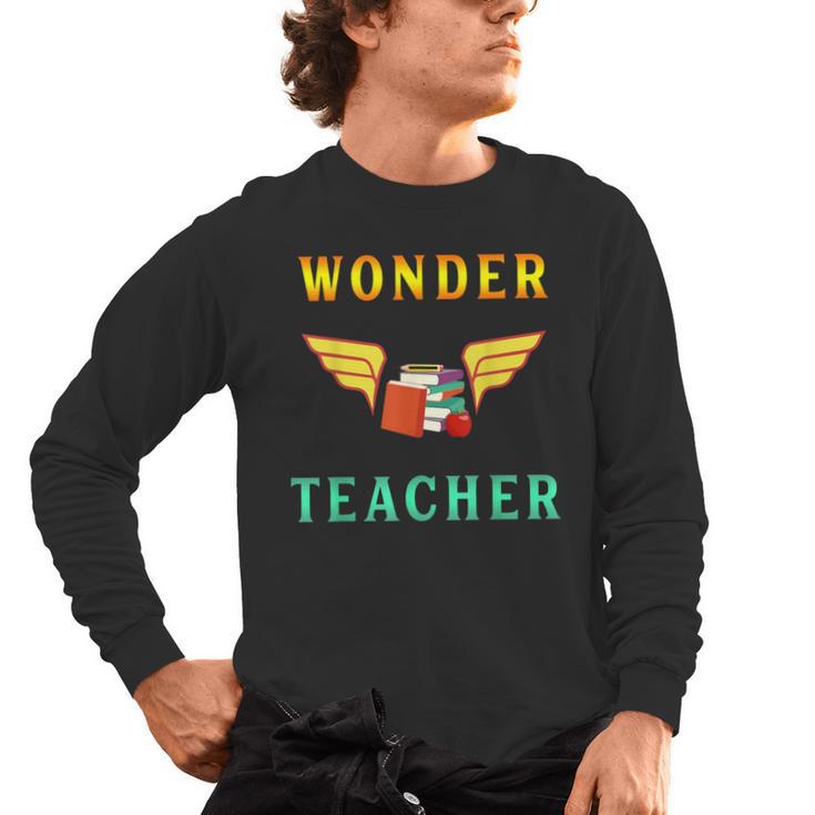 Wonder Teacher Instructor Professor Proud Literature Men Women Girls Kids T-Shirt Men's Long Sleeve T-Shirt