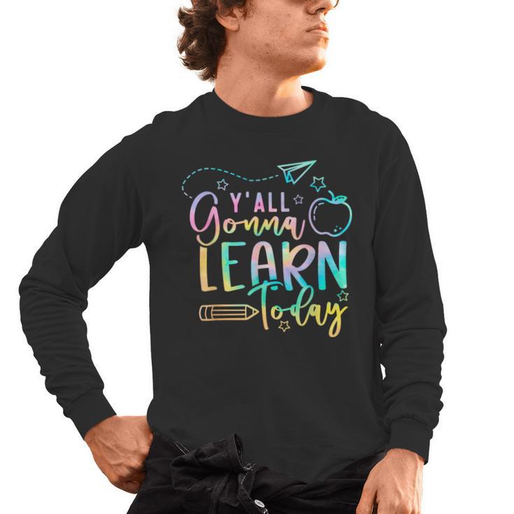 Y'All Gonna Learn Today Back To School Teacher Kids Men's Long Sleeve T-Shirt