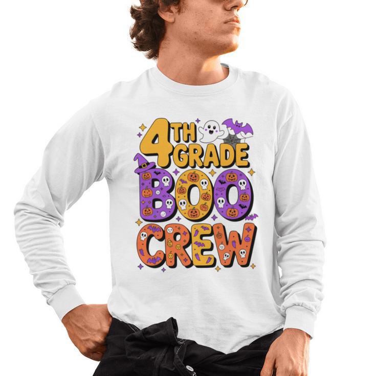 4th Grade Boo Crew Ghost Halloween Teacher Costume Men's Long Sleeve T-Shirt