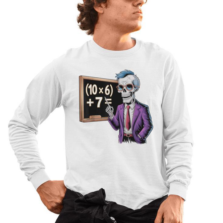 67 Math Teacher Meme Brainrot Six Seven Halloween Equation Men's Long Sleeve T-Shirt