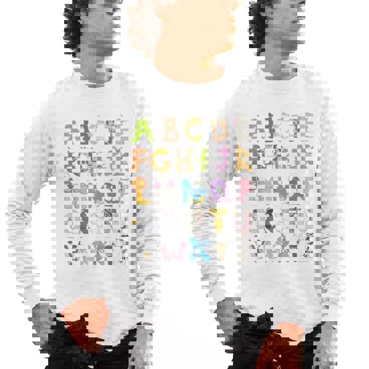 ABC Animals Alphabet Graphic Boys Girls Kindergarten Teacher Men&#x27;s Long Sleeve T-Shirt