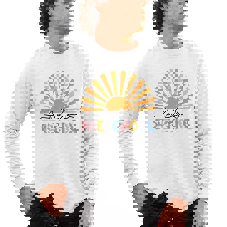 Back To School Hello Preschool For Kids Teacher Women Men&#x27;s Long Sleeve T-Shirt