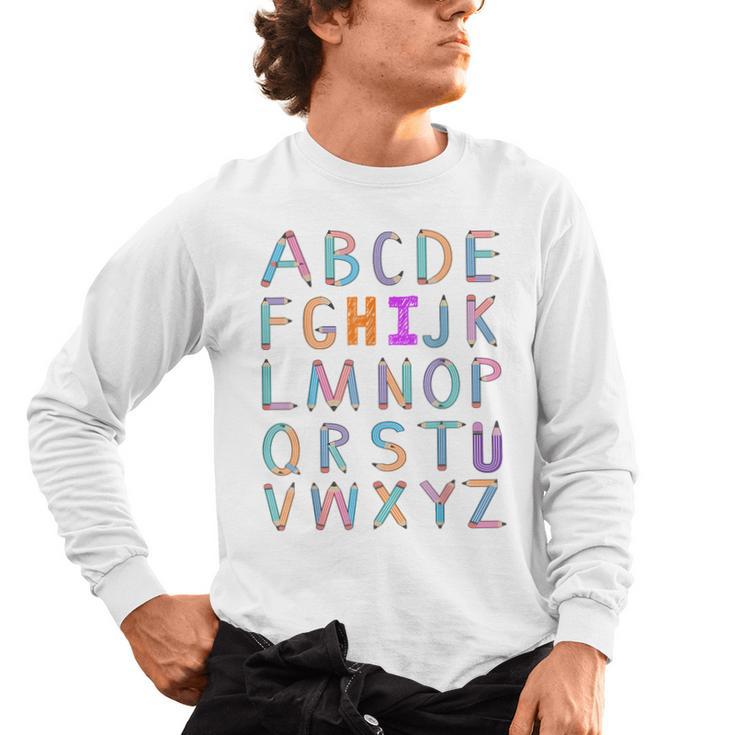 Back To School Kindergarten Alphabet ABC Teacher Women Kids Men's Long Sleeve T-Shirt, trending gift Back To School Kindergarten Alphabet ABC Teacher Women Kids Men's Long Sleeve T-Shirt, trending gift