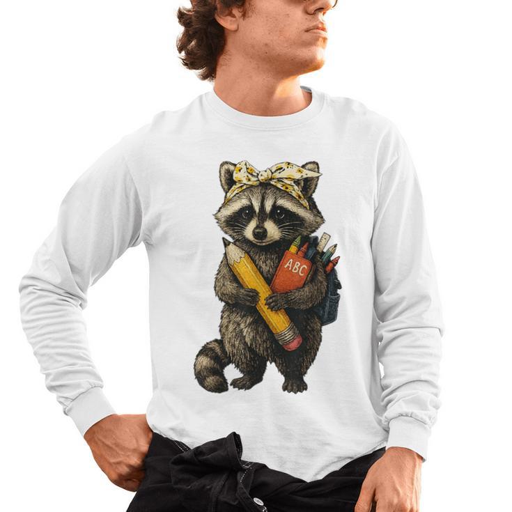 Back To School Raccoon Teachers Student Kids Men's Long Sleeve T-Shirt