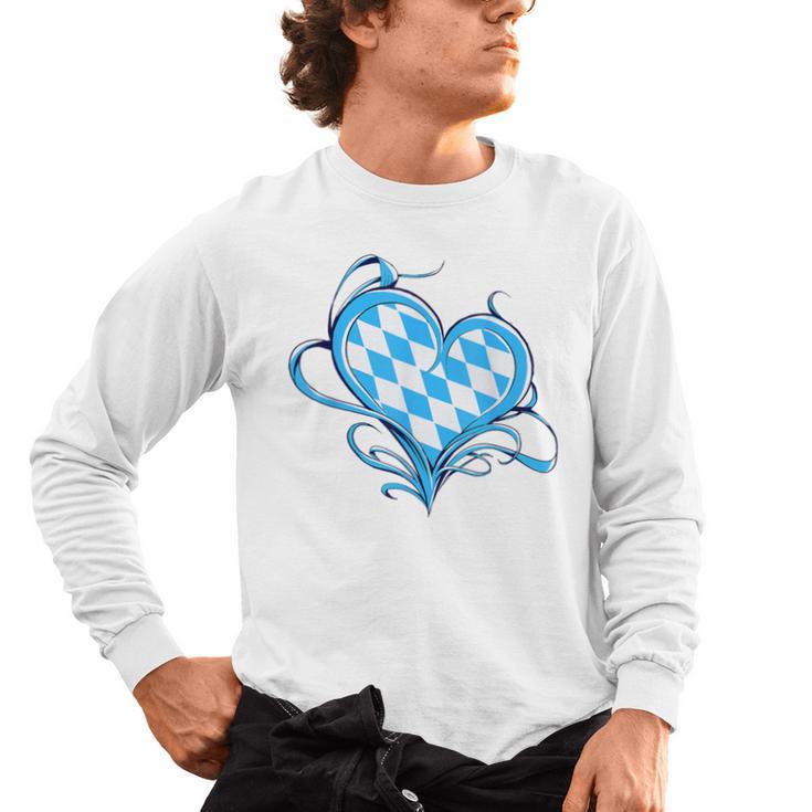 Bavarian Flag As Heart Blue Diamond Bavaria Men's Long Sleeve T-Shirt
