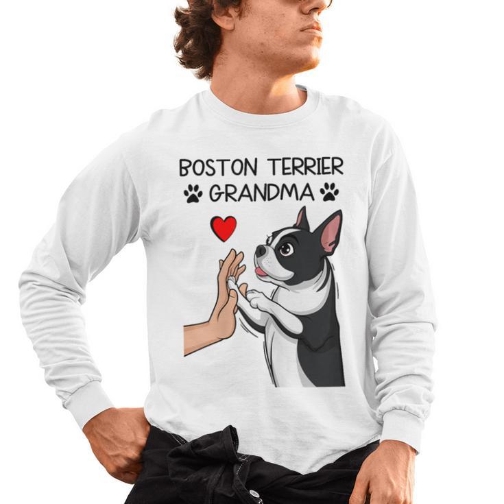 Boston Terrier Grandma Mother's Day Dog Mom Men's Long Sleeve T-Shirt