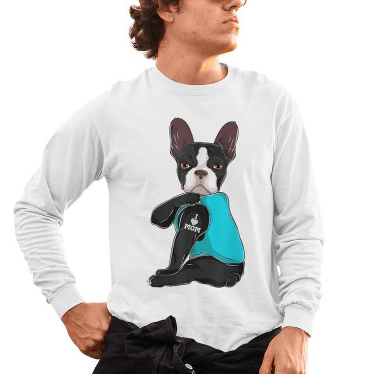 Boston Terrier I Love Mom Apparel Men's Long Sleeve T-Shirt