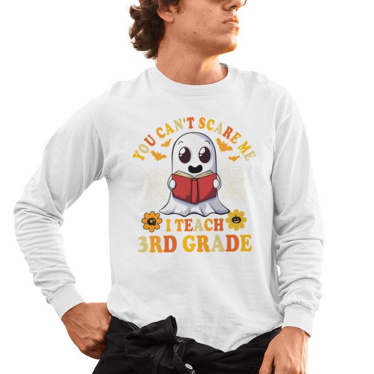 You Cant Scare Me I Teach 3rd Grade Teacher Halloween Men's Long Sleeve T-Shirt