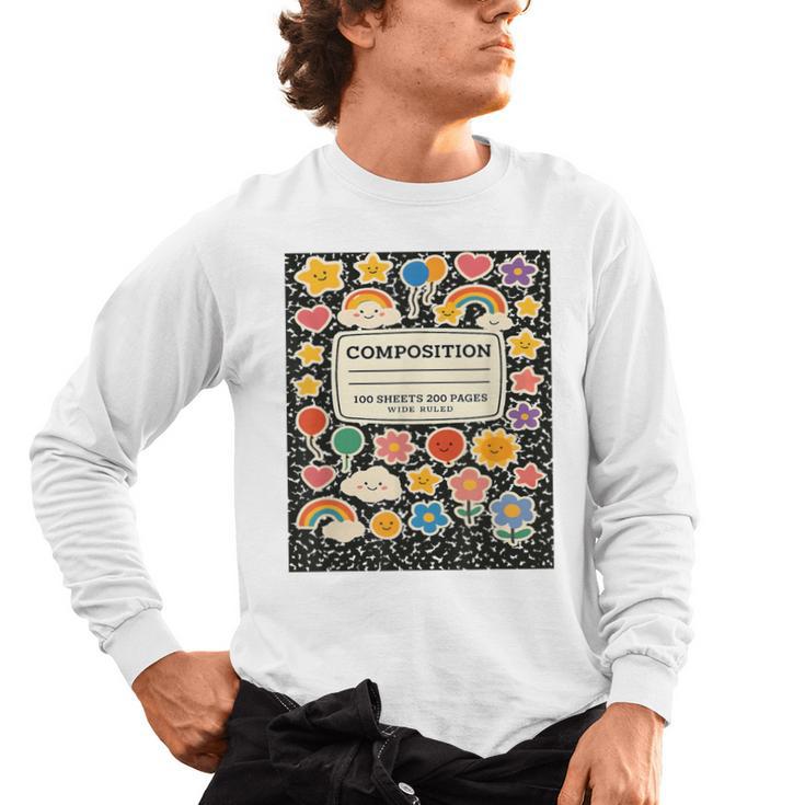 Composition Notebook Costume Teacher Matching Halloween Book Men's Long Sleeve T-Shirt