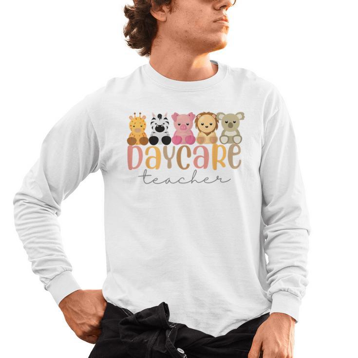Daycare Teacher Animals Daycare Provider Back To School Men's Long Sleeve T-Shirt