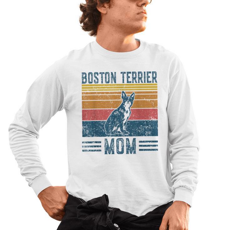 Dog Boston Terrier Mom Vintage Boston Terrier Mom Men's Long Sleeve T-Shirt
