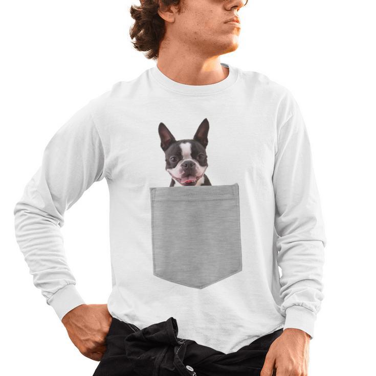 Dog In Your Pocket Boston Terrier For Men Women Girls Kids Men's Long Sleeve T-Shirt
