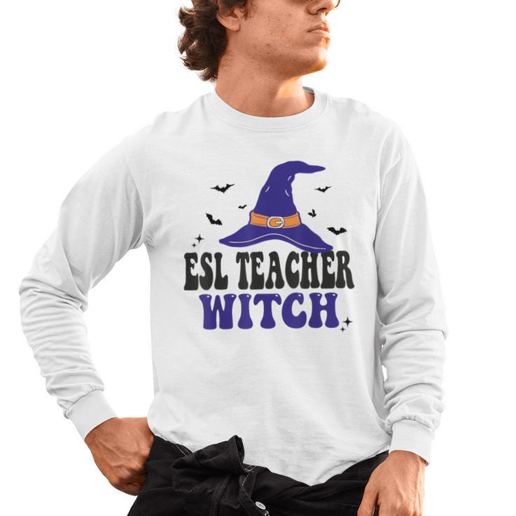 ESL Teacher Witch Halloween Matching Group Costume Men's Long Sleeve T-Shirt