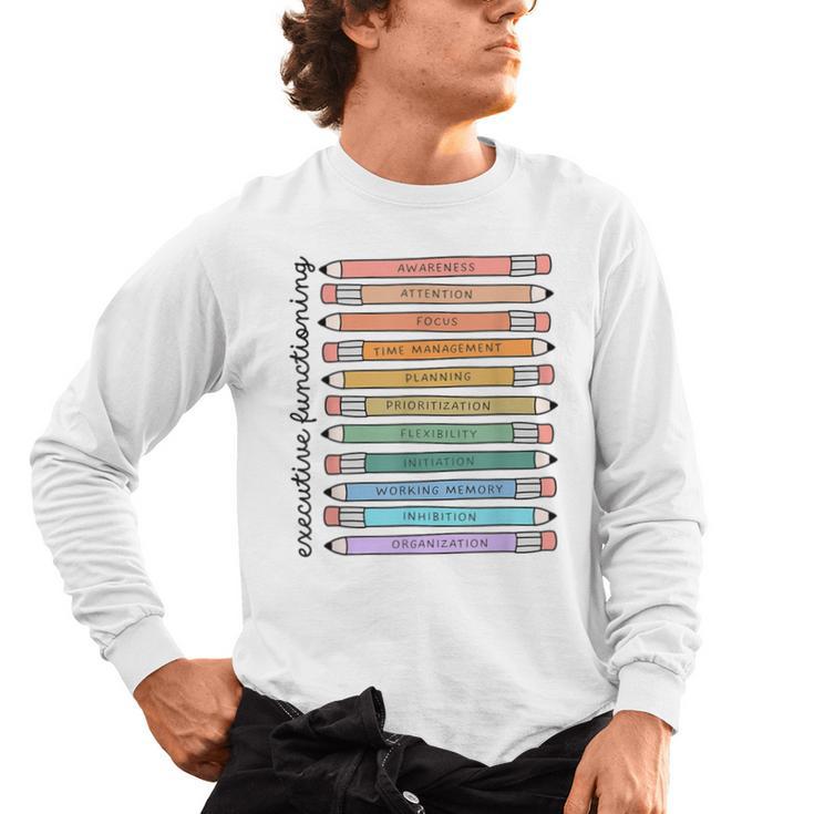 Executive Functioning Skills Back To School Sped Teacher SLP Men's Long Sleeve T-Shirt