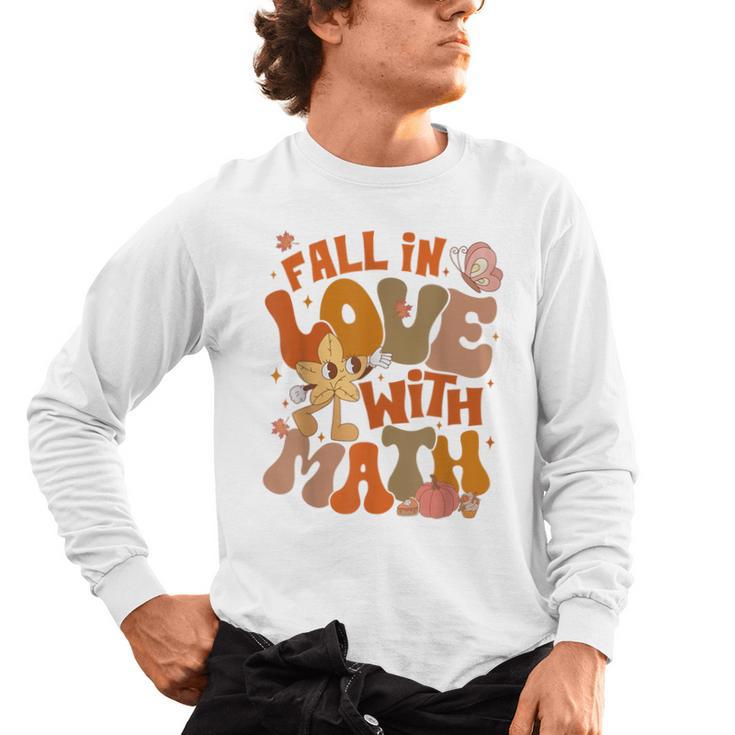 Fall In Love With Science Math Teacher Fall Thanksgiving Men's Long Sleeve T-Shirt