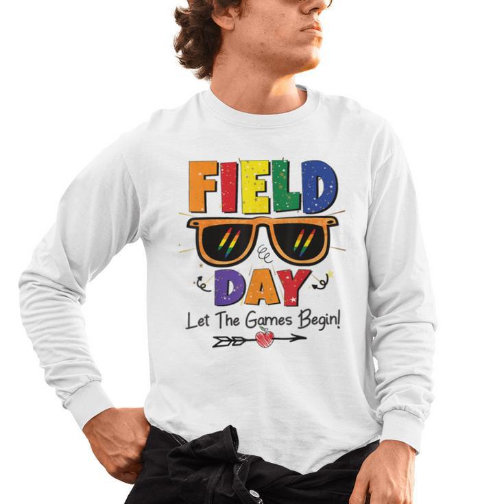 Field Day 2025 Let The Games Begin Kids Boys Girls Teachers Men's Long Sleeve T-Shirt