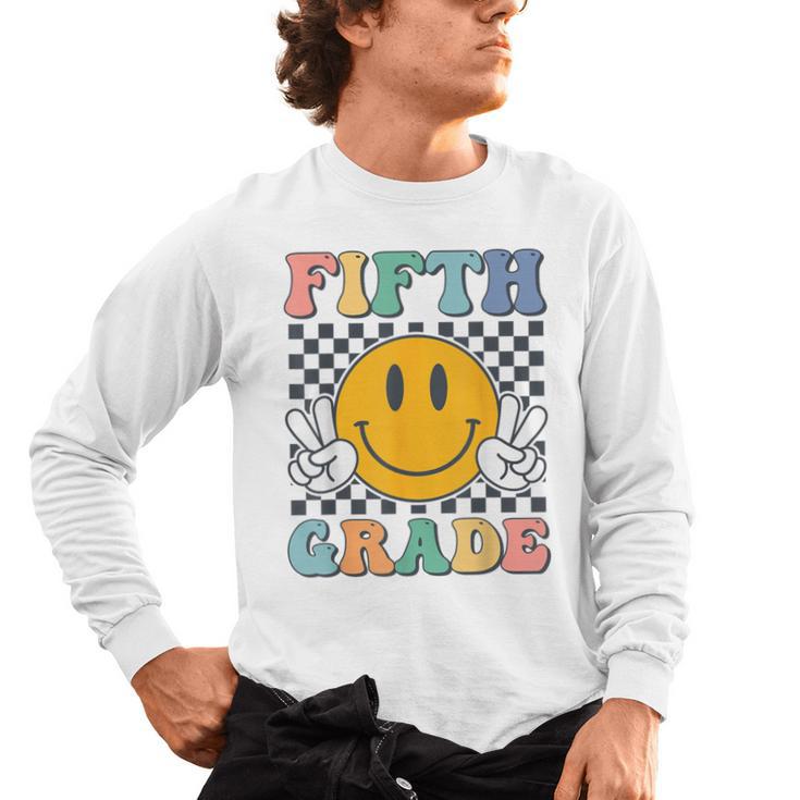 Fifth Grade Team Teachers Boys Girls Retro Smile 5th Grade Men's Long Sleeve T-Shirt