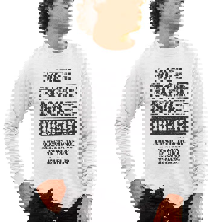 Halloween Math Teacher Prisoner Costume Men&#x27;s Long Sleeve T-Shirt