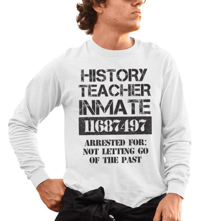 Halloween History Teacher Prisoner Costume Men's Long Sleeve T-Shirt
