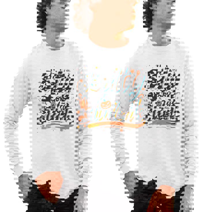 I&#x27;m Batty About My Students Watercolor Bat Teacher Halloween Men&#x27;s Long Sleeve T-Shirt