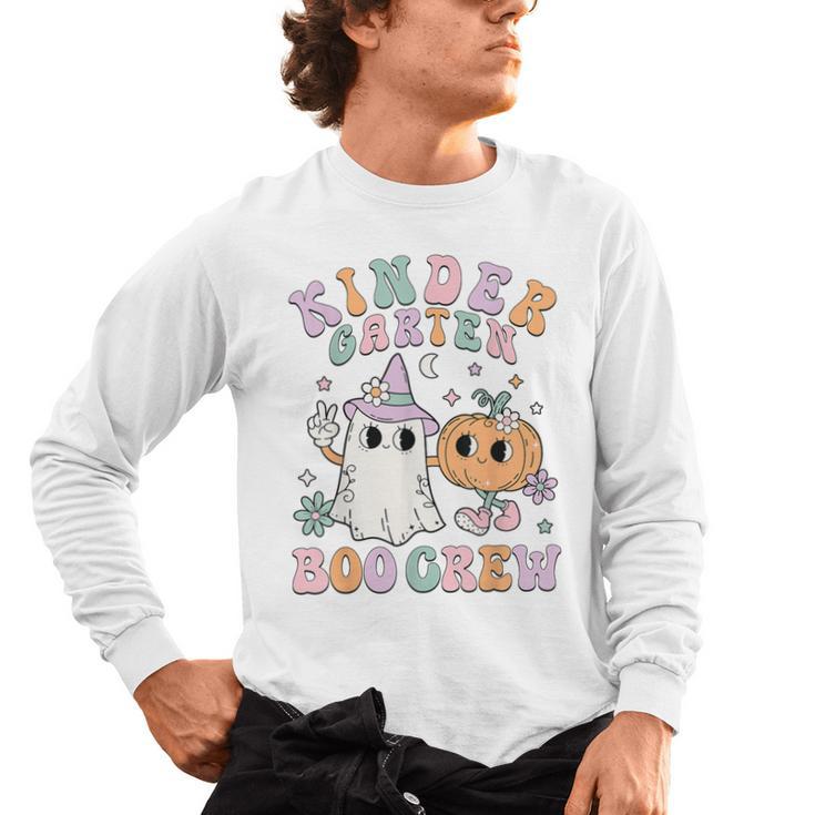Kindergarten Boo Crew Halloween Floral Ghost Kinder Teacher Men's Long Sleeve T-Shirt