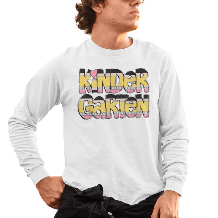 Kindergarten Pencil First Day Of School Teacher Toddler Kids Men's Long Sleeve T-Shirt