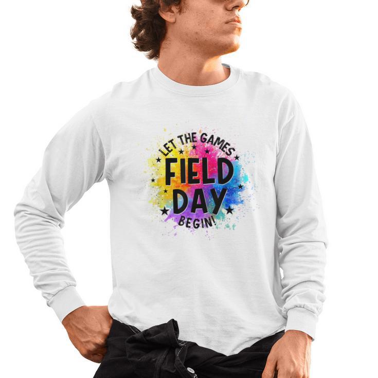 Let The Games Begin Field Day Fun Day Teachers Boys Girls Men's Long Sleeve T-Shirt