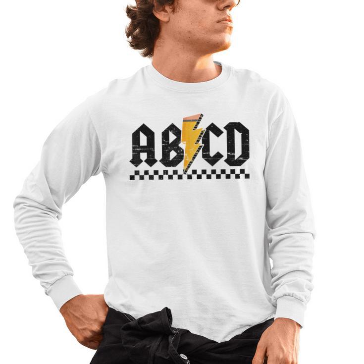 Lightning Pencil Rock'n Roll ABCD Teacher Back To School Kid Men's Long Sleeve T-Shirt, trending gift Lightning Pencil Rock'n Roll ABCD Teacher Back To School Kid Men's Long Sleeve T-Shirt, trending gift