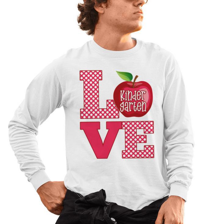 Love Kindergarten Cute Apple School Teacher Men's Long Sleeve T-Shirt