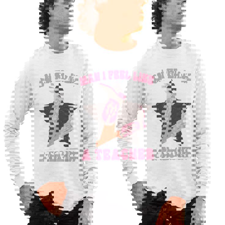 Man I Feel Like A Teacher Retro Western Country Cowgirl Men&#x27;s Long Sleeve T-Shirt