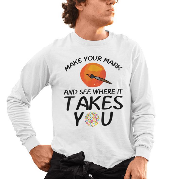 Make Mark Paintbrush International Dot Day Art Teacher Men's Long Sleeve T-Shirt