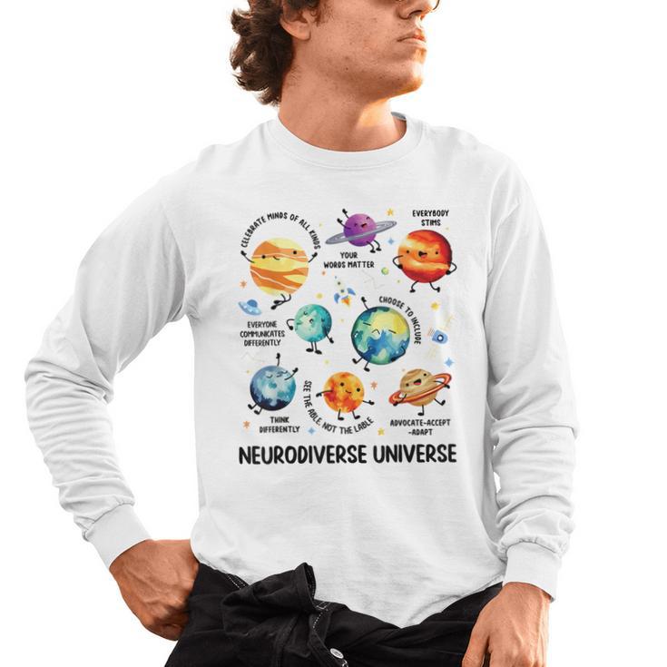 Neurodiverse Universe Space Planet Special Education Teacher Men's Long Sleeve T-Shirt