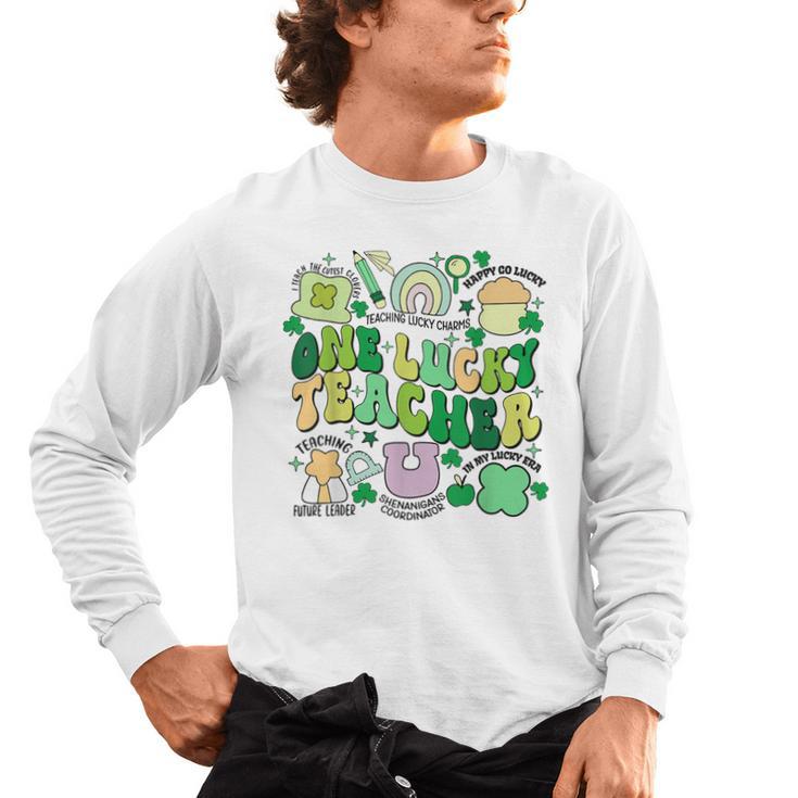 One Lucky Teacher St Patrick's Day Irish Teacher Lucky Era Men's Long Sleeve T-Shirt