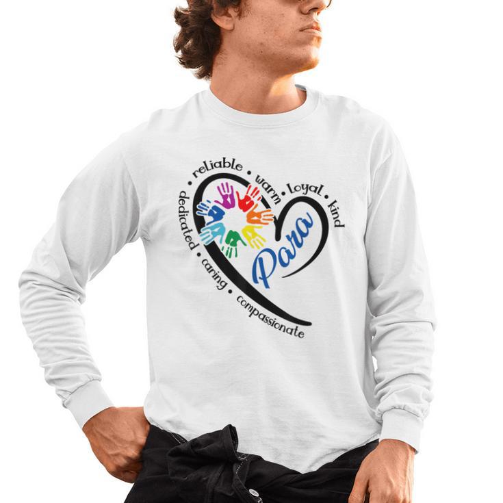 Para Heart Teacher Paraprofessional Paraeducator Men Women Men's Long Sleeve T-Shirt