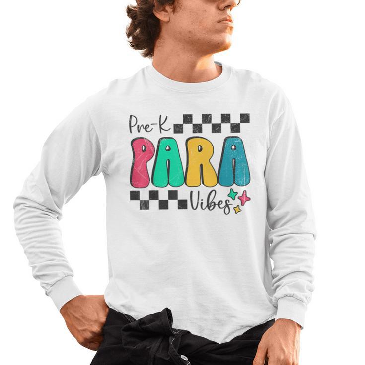 Pre-K Paraprofessional Teacher Back To School Vibes Men's Long Sleeve T-Shirt