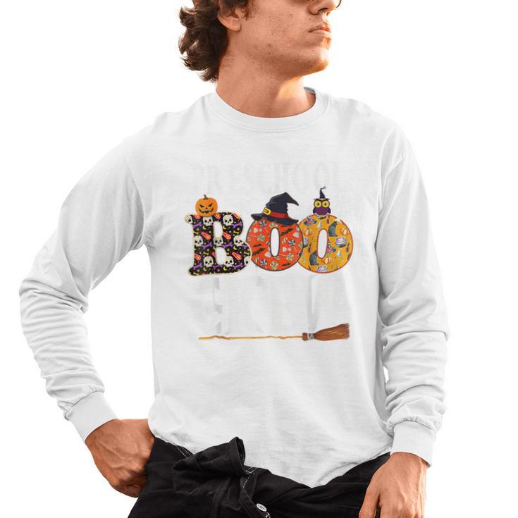 Preschool Boo Crew Teacher Halloween Men's Long Sleeve T-Shirt